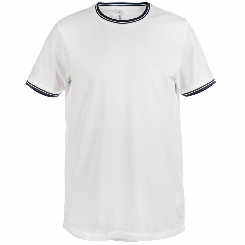 Camiseta Pique Bicolor Cuello Redondo Hombre Frontal